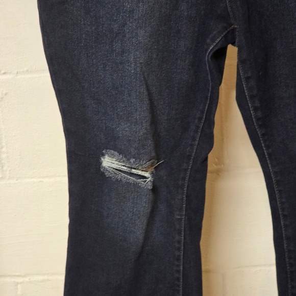 Terra Sky Womens Jeans Size 18W Short Dark Wash  Flare Distressed Raw Hem - Picture 3 of 11